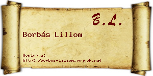 Borbás Liliom névjegykártya